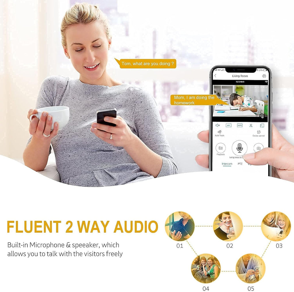 5MP Wireless PTZ Security Camera Outdoor with 64GB SD Card F196733
