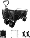 Blue Heavy Duty Folding Utility Beach Wagon Cart with Adjustable Handle T484
