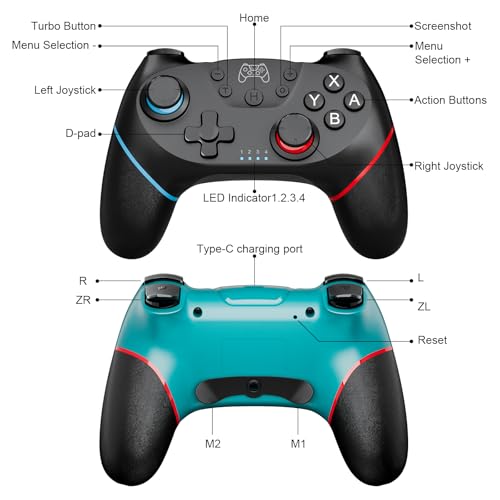 2 Pack Wireless Pro Controller for Switch 2/Lite/OLED with Hall Effect N44194