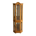 Lighted Corner Curio Cabinet Golden Oak H646022