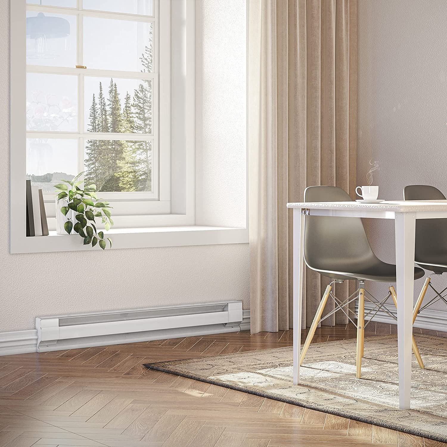 48" Electric Baseboard Heater, 1000 Watt, White U7116
