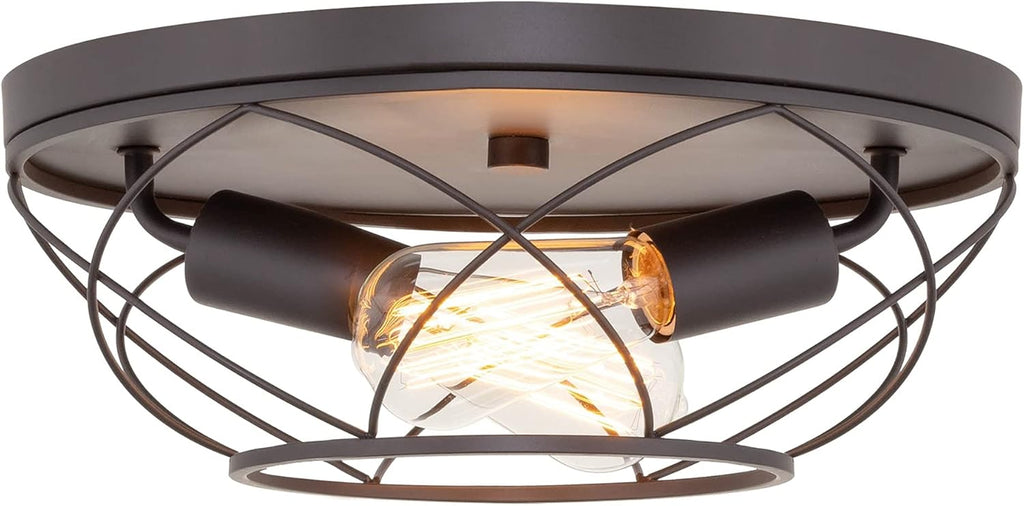 Brushed Nickel Finish 2-Light Flush Mount Ceiling Light X992536