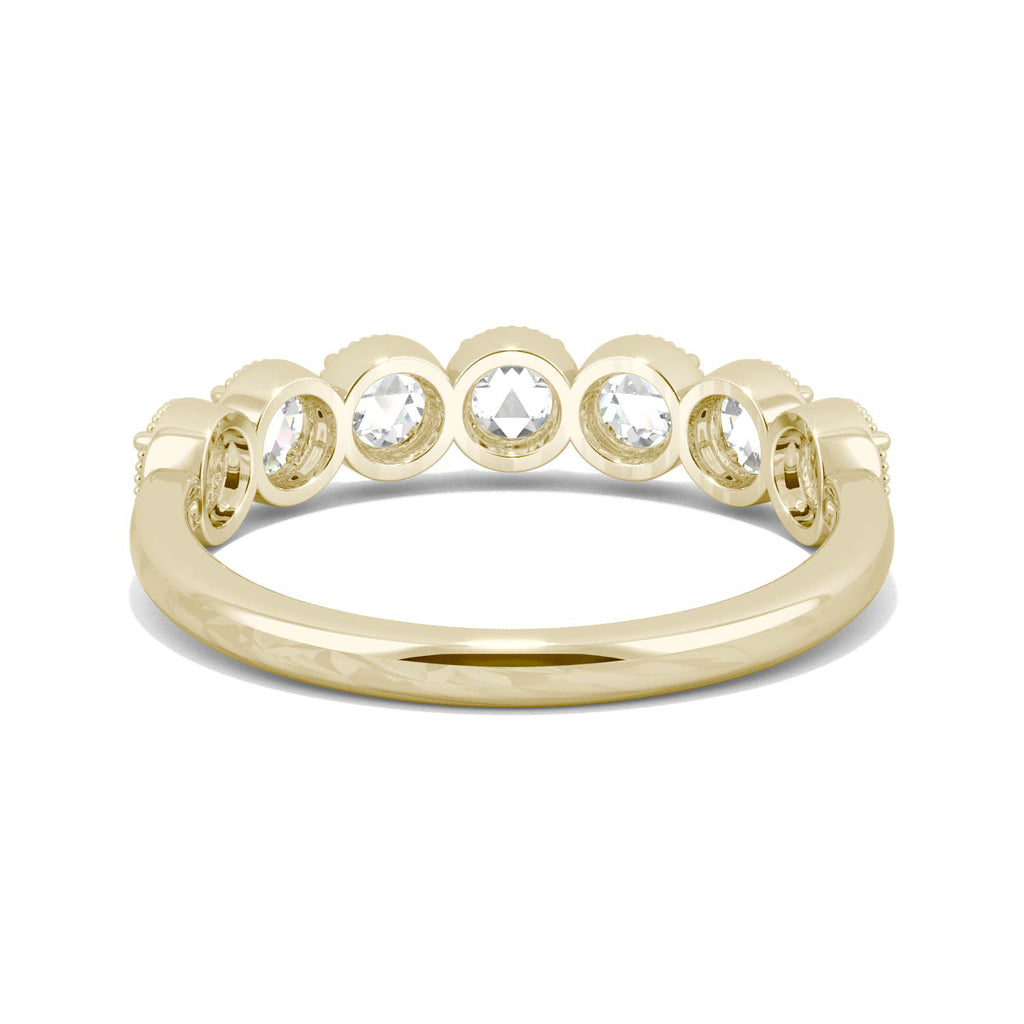 14K Yellow Gold 3mm Round Rose Cut Moissanite Wedding Band Size 6 A958172