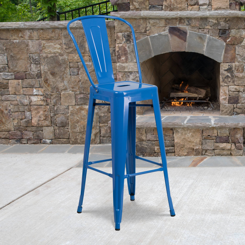 Blue Metal Bar Stool B3540