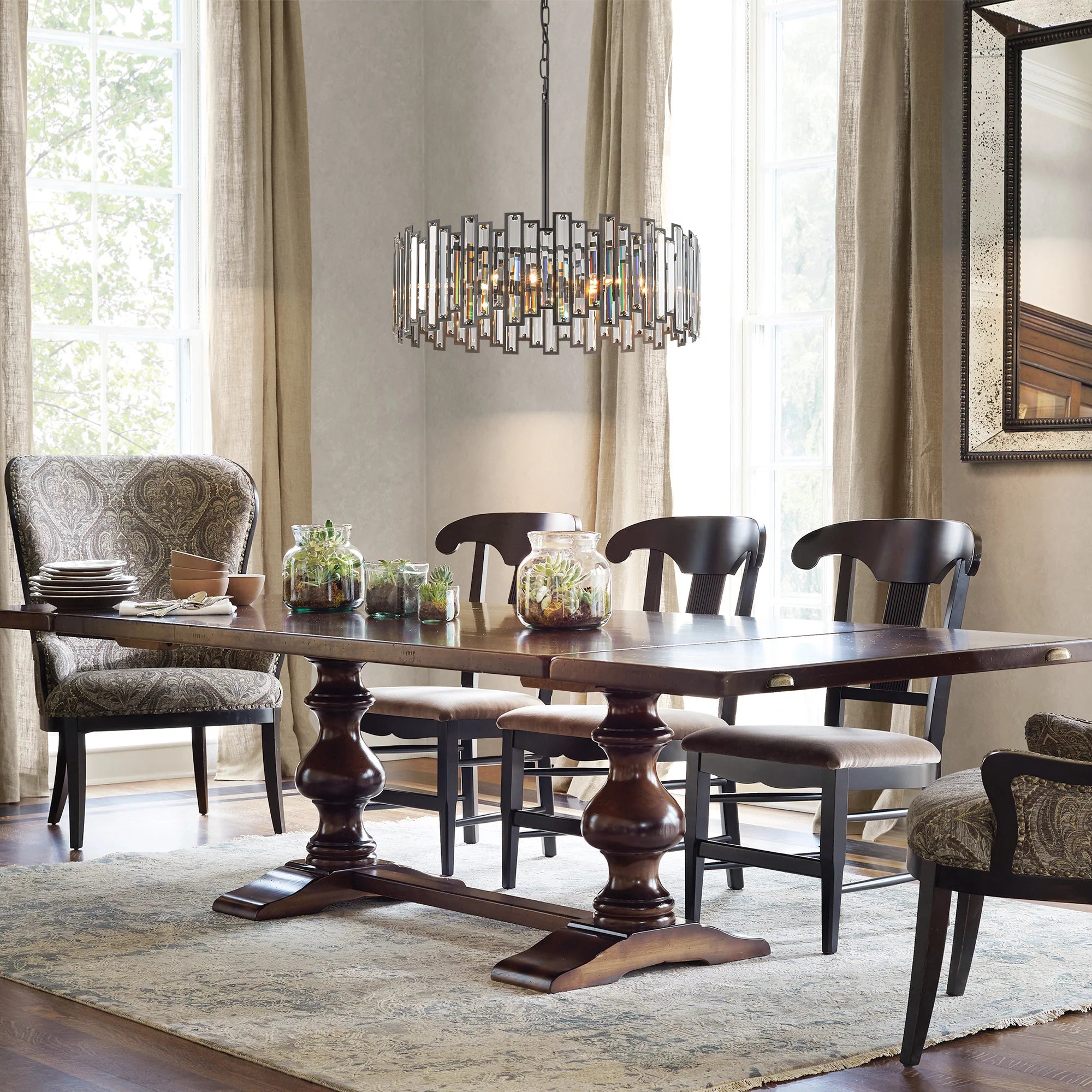 6-Light Crystal Industrial Chandelier V975755
