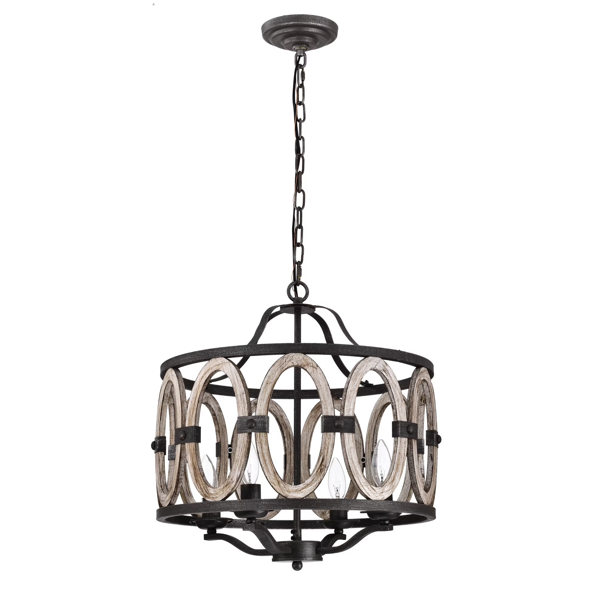 Faux Drift Wood 18inch Pendant Ceiling Lighted Chandelier A3148