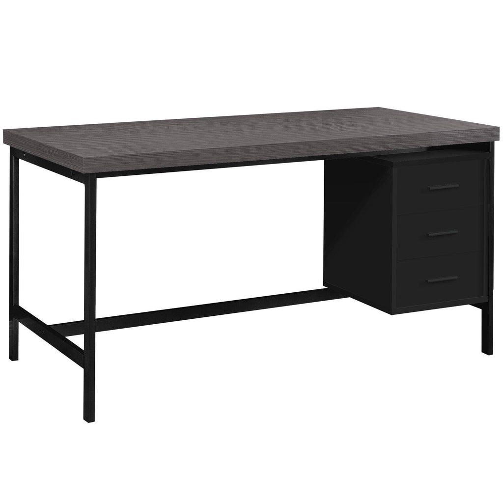 Black Grey Particle Board Metal Computer Desk P129055