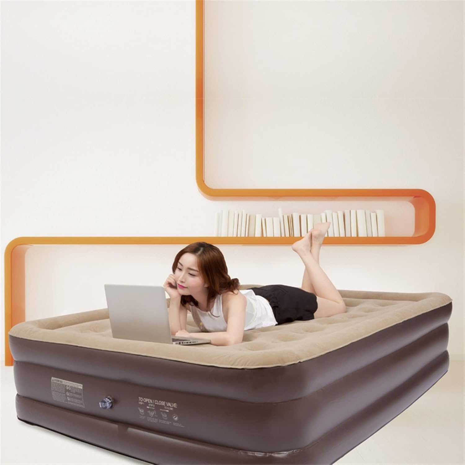 Inflatable Bed with External Pump and Patch, 205*156*46cm C252