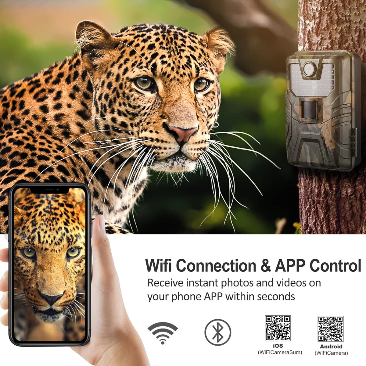 30 MP 4K Bluetooth Wireless Trail Camera with Night Vision U98005