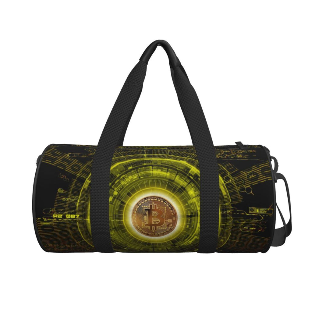Gold Bitcoin Blockchain Cryptocurrency Unisex Large Duffle Bag Q583