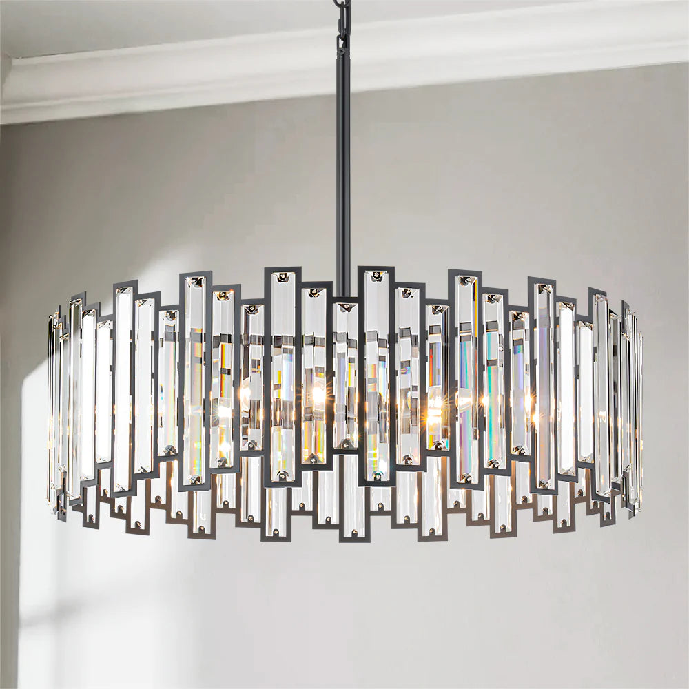 6-Light Crystal Industrial Chandelier V975755