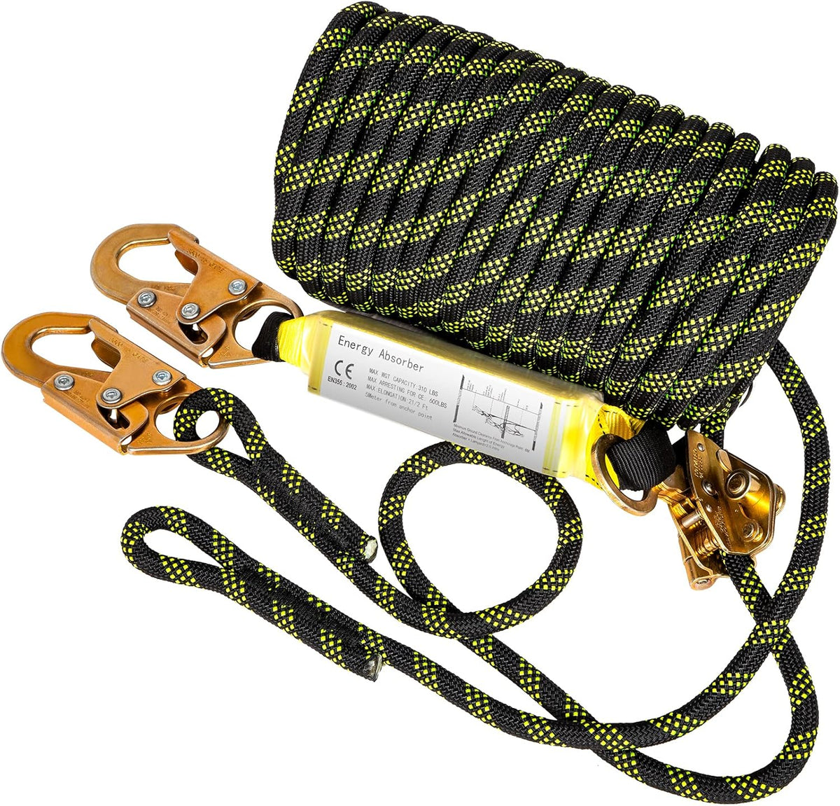 25 ft Fall Protection Rope with Alloy Steel Rope Grab O2462