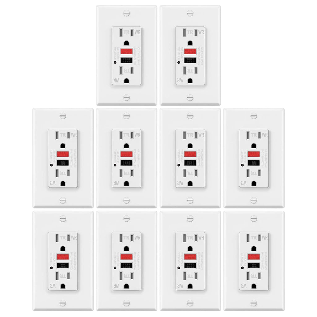 15A Weather Resistant GFCI Outlets with LED Indicator, White T251773