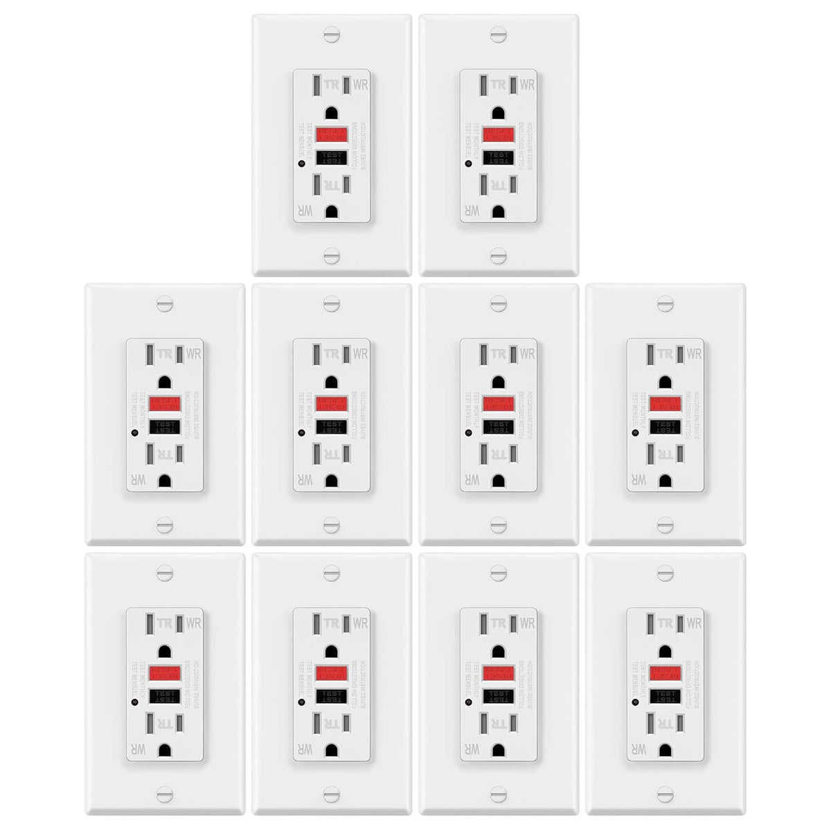 15A Weather Resistant GFCI Outlets with LED Indicator, White T251773