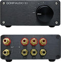 3 in 1 RCA Switch Box, Passive Stereo Audio Switcher Splitter (Black) F522683
