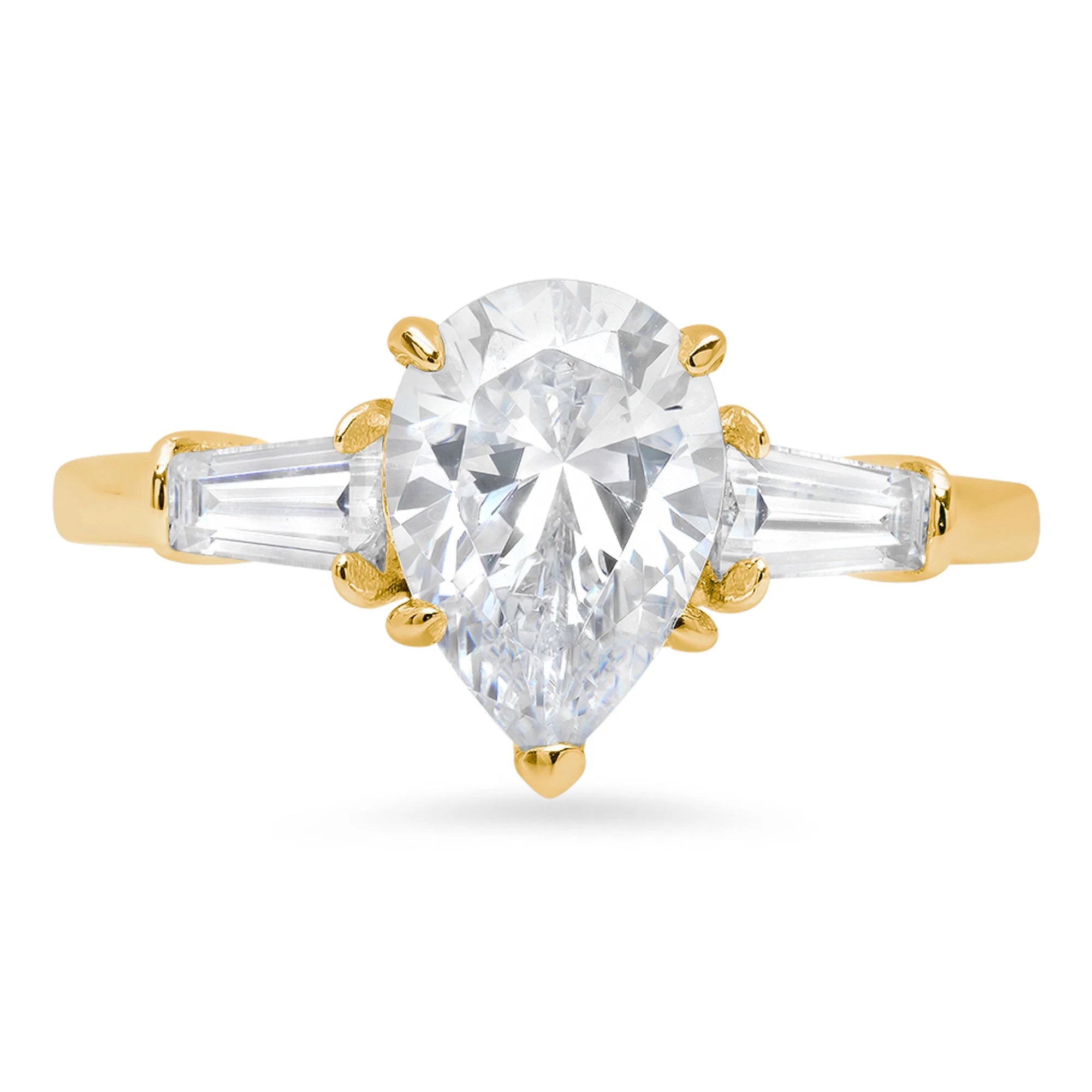 2.3 ct Pear Cut Natural Diamond Engagement Ring L3197