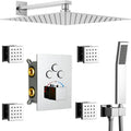 12 Inch Thermostatic Rain Shower System Wall Mounted Combo Set (Chrome) T3788