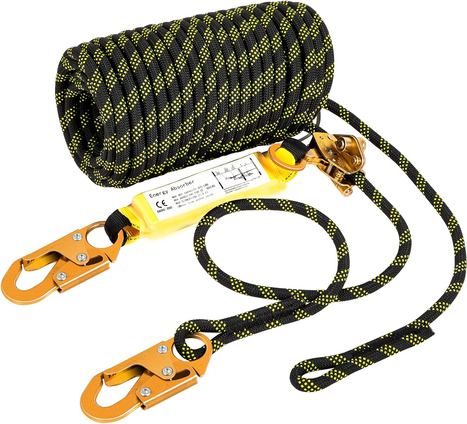 25 ft Fall Protection Rope with Alloy Steel Rope Grab O2462