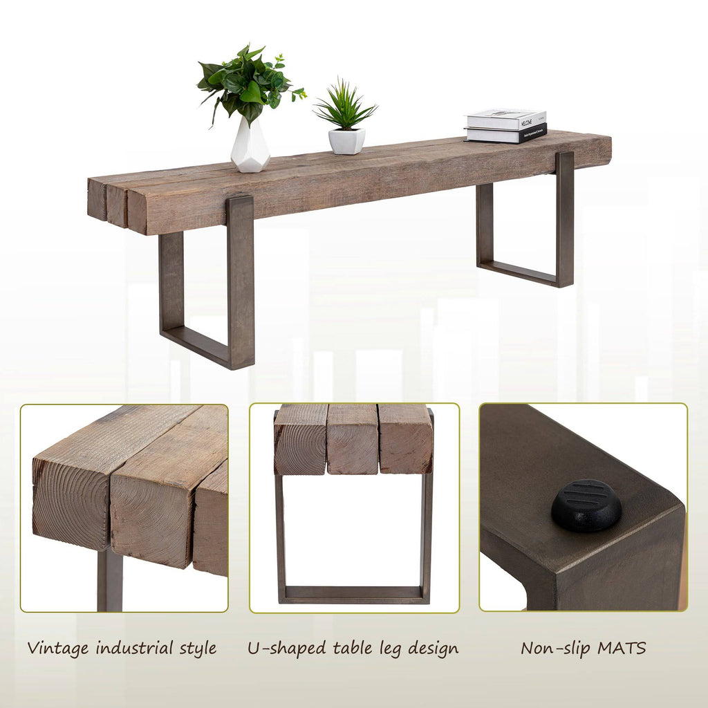Antique Rustic Pine Farm Bench Y925