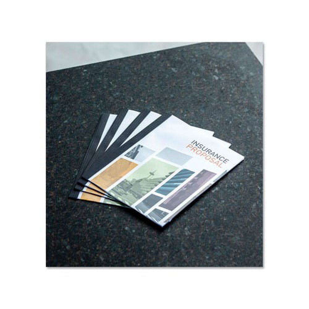 Thermal Binding System Covers, 60-Sheet Cap, 11 x 8.5, Clear/Black, 10/Pack E646