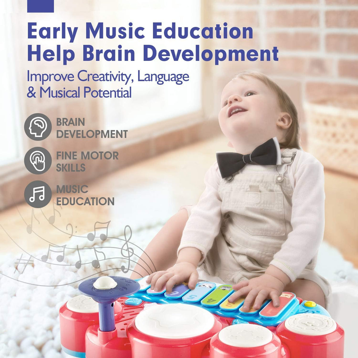 Piano Drum Playset Musical Toys Pack of 2 C3640