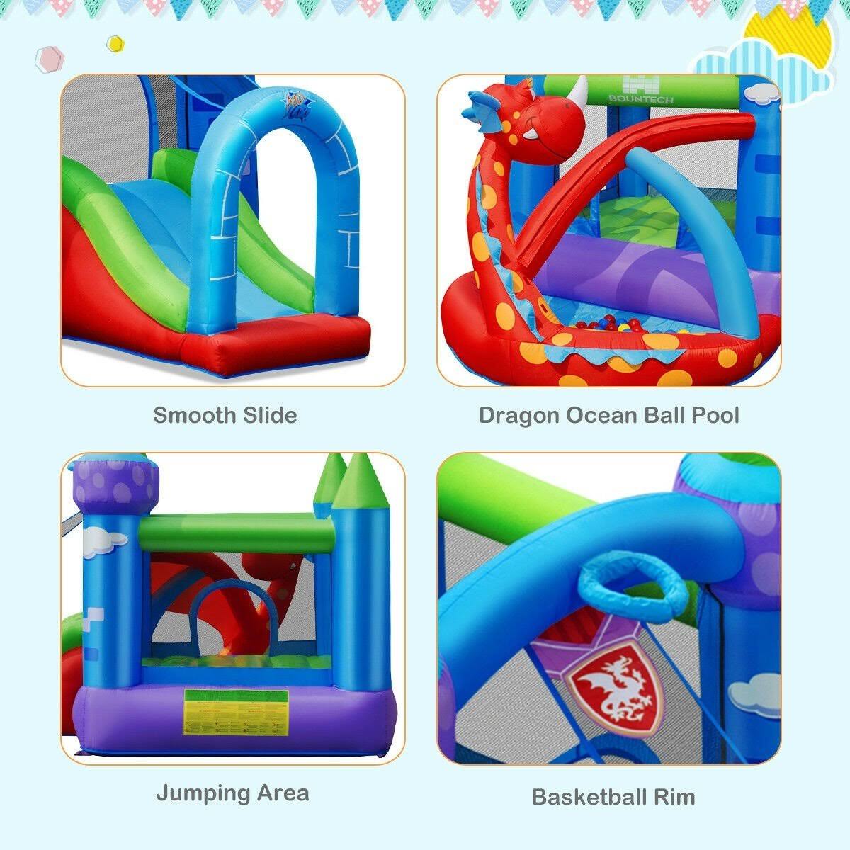 Inflatable Bounce House Dragon Slide Bouncer Castle C8364