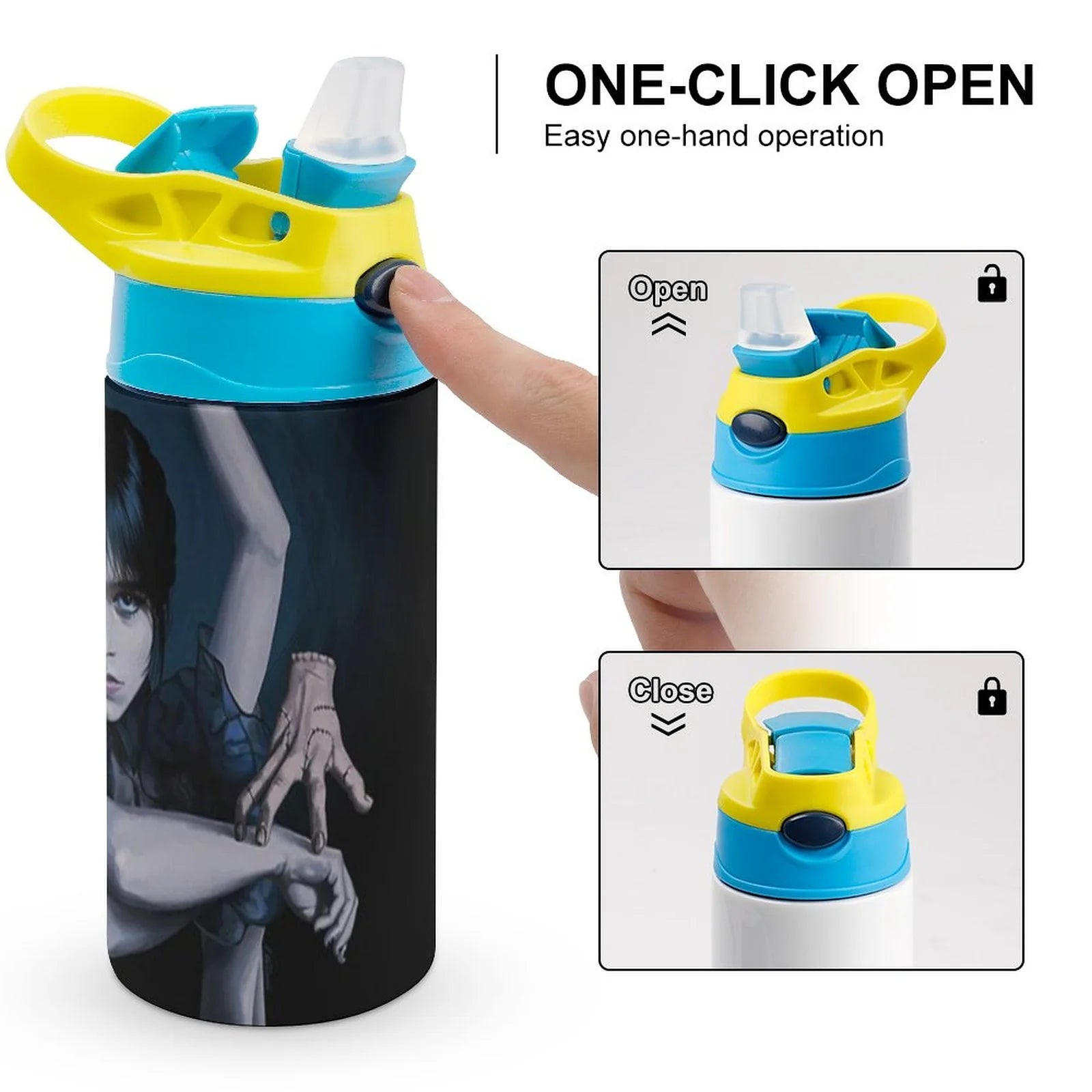 Stainless Steel Water Bottle with Straw V712