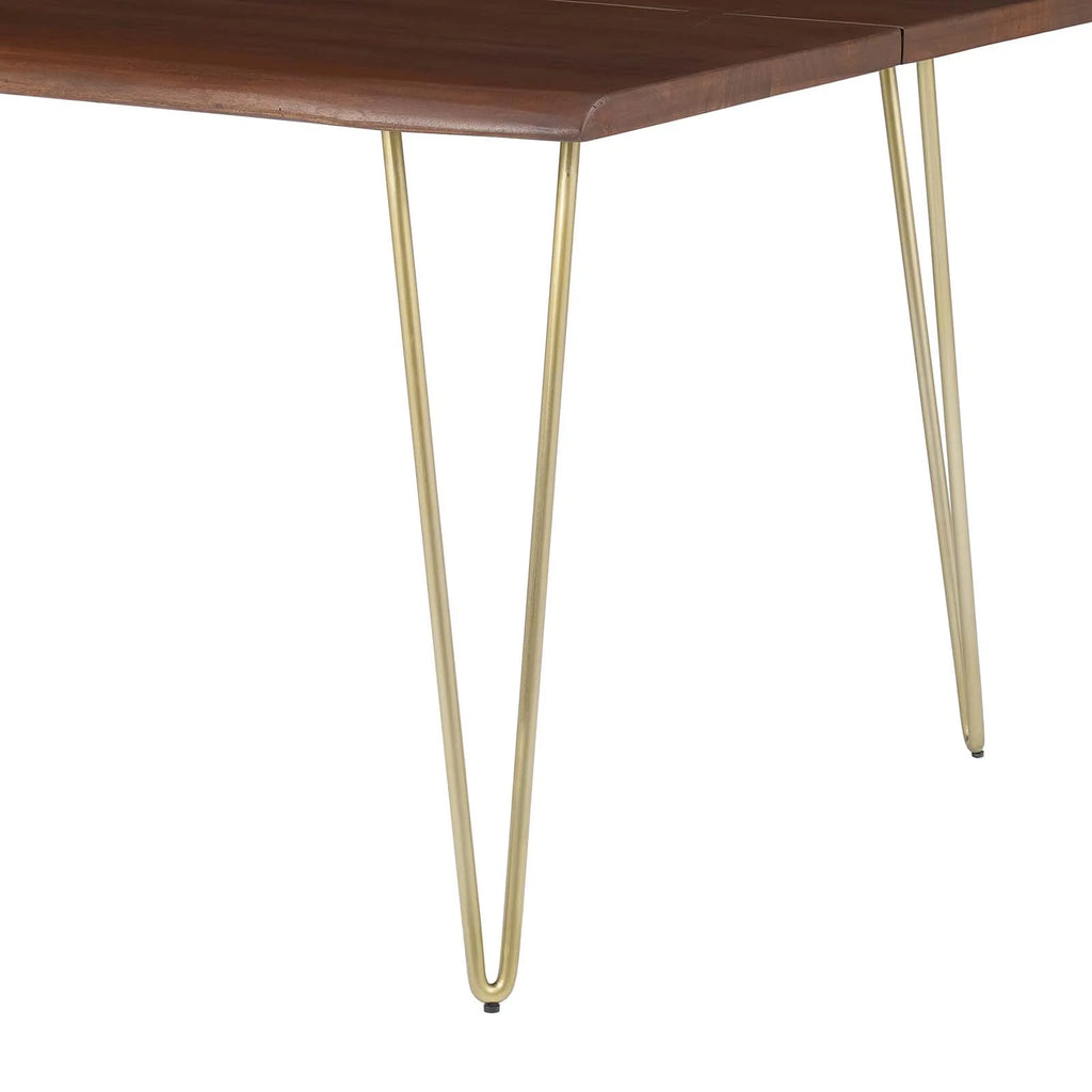96" Live Edge Acacia Wood Dining Table in Gold Walnut M668
