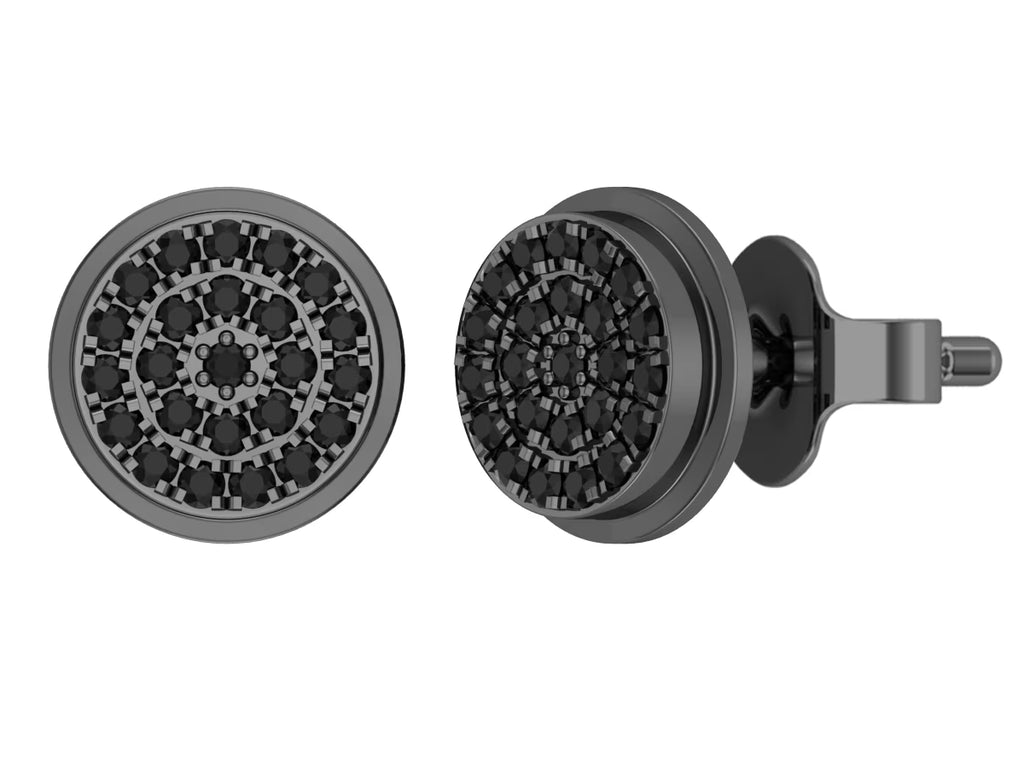 Black Diamond Double Halo Stud Earring R7159