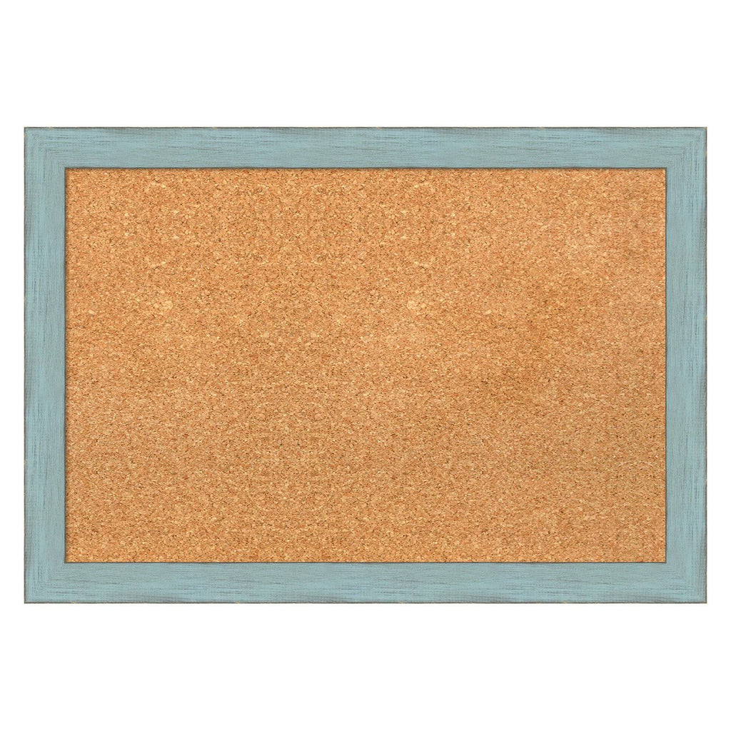 Sky Blue Rustic Framed Cork Board A4907