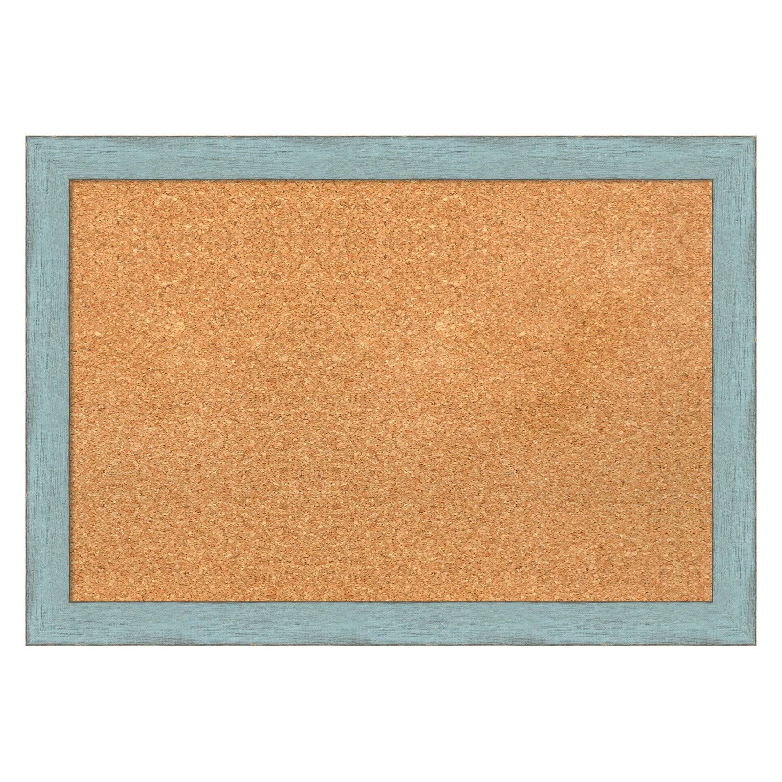 Sky Blue Rustic Framed Cork Board A4907