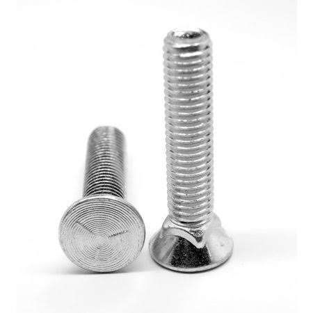 3/8 inch-16 x 1 3/4 inch Coarse Thread Grade 5 Plow Bolt Flat Head Medium Carbon Steel Zinc Plated Pk 700 L7927