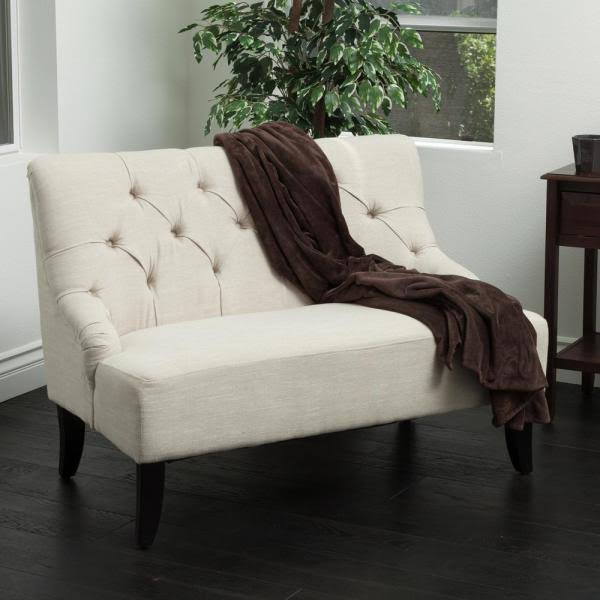 Light Beige Fabric Settee P781