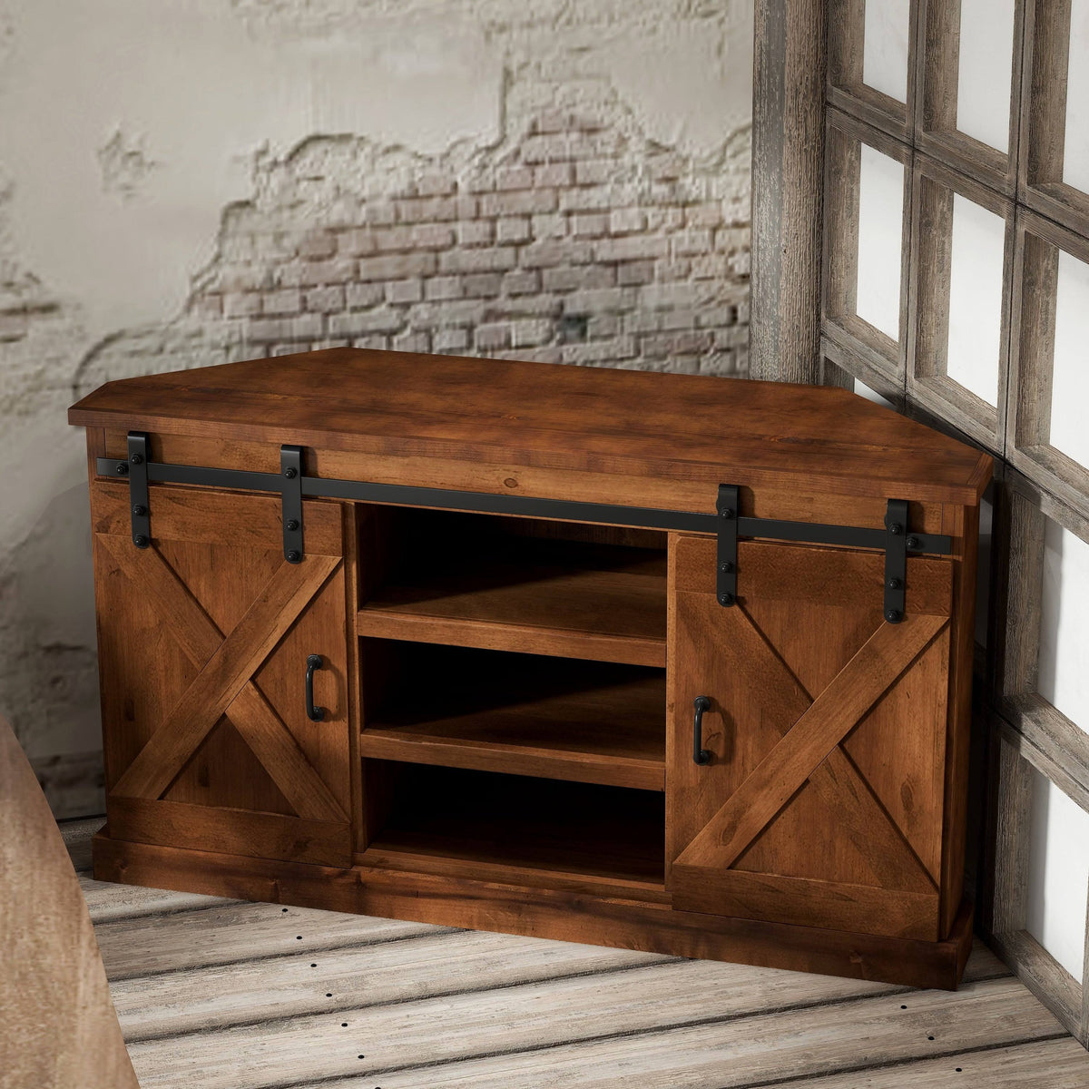 Farmhouse 56 inch Wood Corner Cart H882