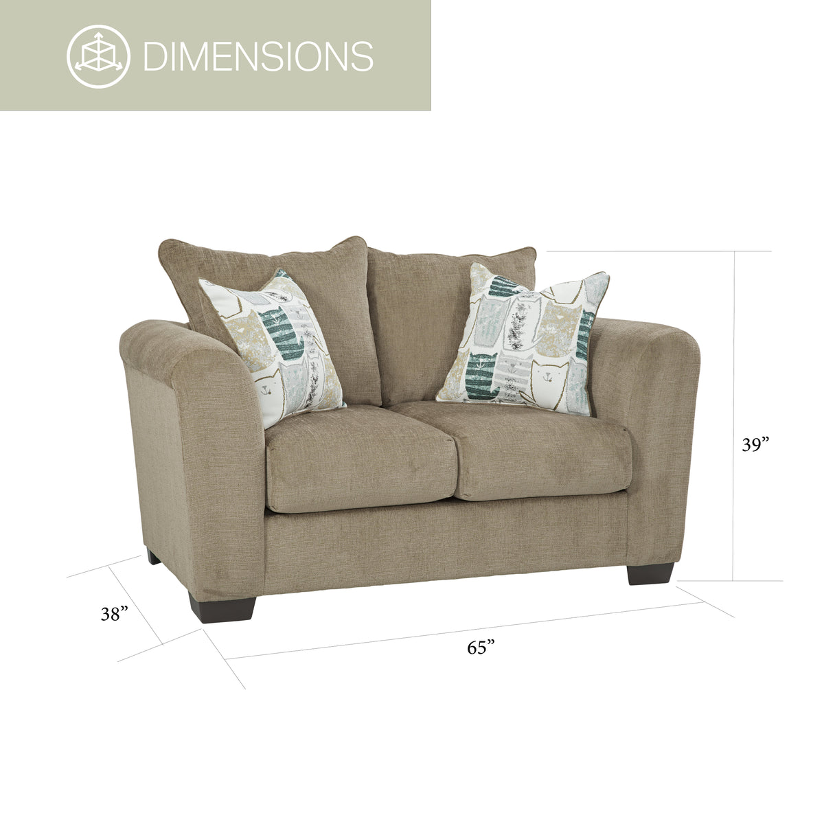 Soft Green Chenille Loveseat Q45395