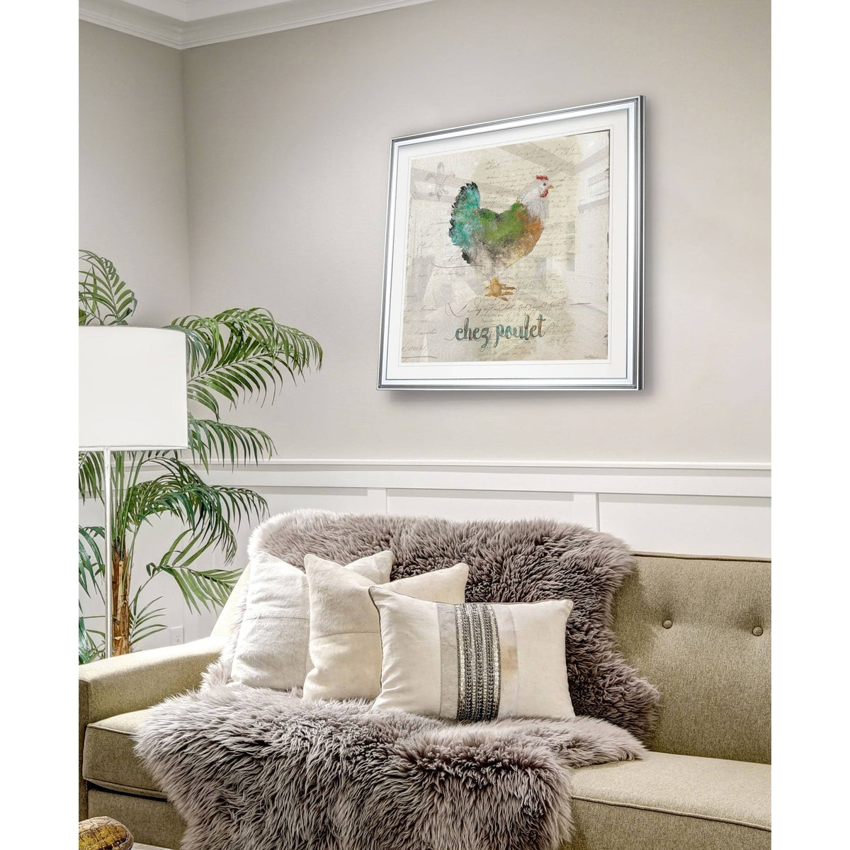 Teal Tree Framed Giclee Print 32 x 32 G873378