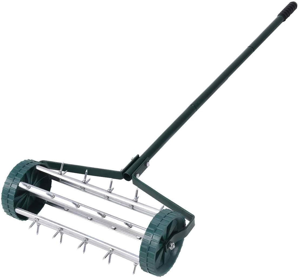 Rolling Lawn Aerator 18-inch Spike Soil Aeration, 40.5-in Handle, Pack of 2 P56261
