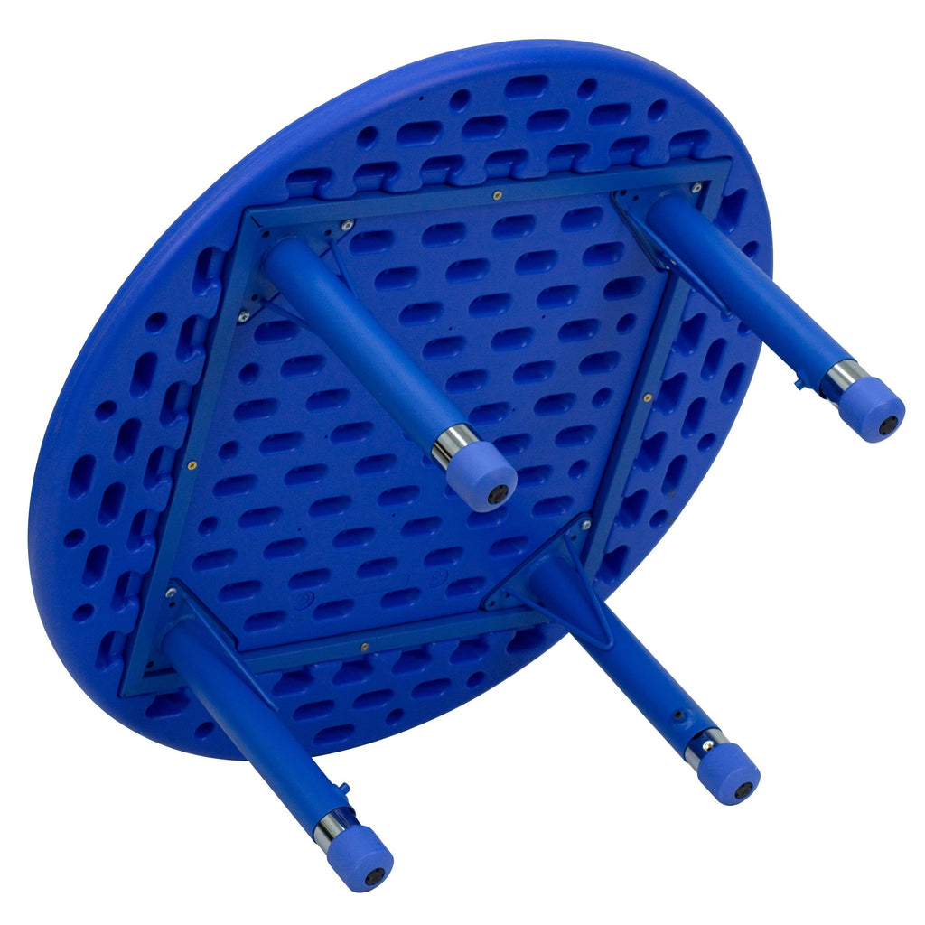 33x22 Round Natural Plastic Height Adjustable Activity Table M21627