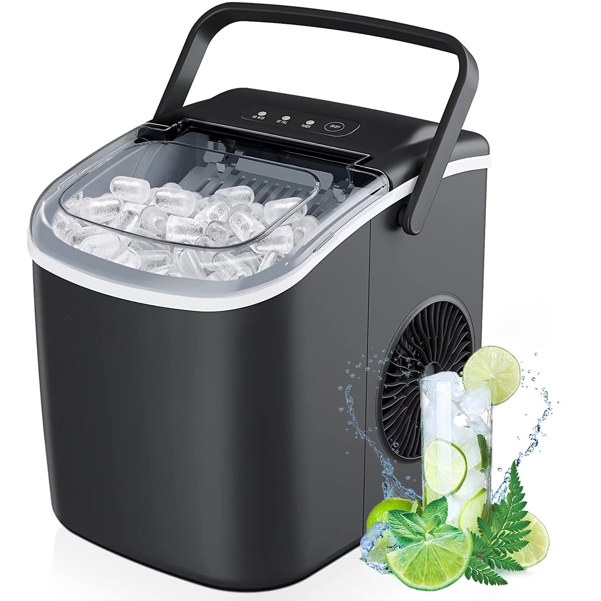 Black Countertop Ice Maker with Handle E805