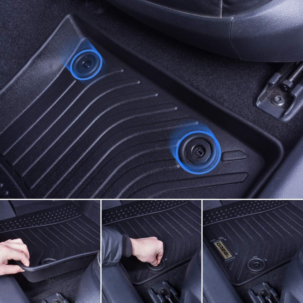 Black Floor Mats Liners for GV80 5 Seats 2021 2022 Heavy Duty All Weather Guard Front Rear Auto Carpet L128