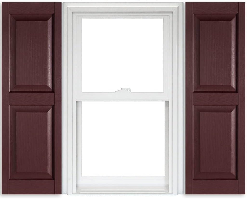 White Vinyl Raised Panel Shutters 15 Inch x 51 Inch Pack of 2 J982