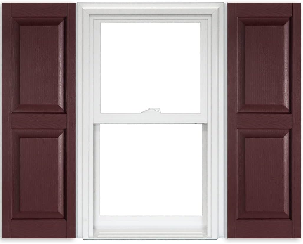 White Vinyl Raised Panel Shutters 15 Inch x 51 Inch Pack of 2 J982