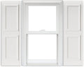 White Vinyl Raised Panel Shutters 15 Inch x 51 Inch Pack of 2 J982
