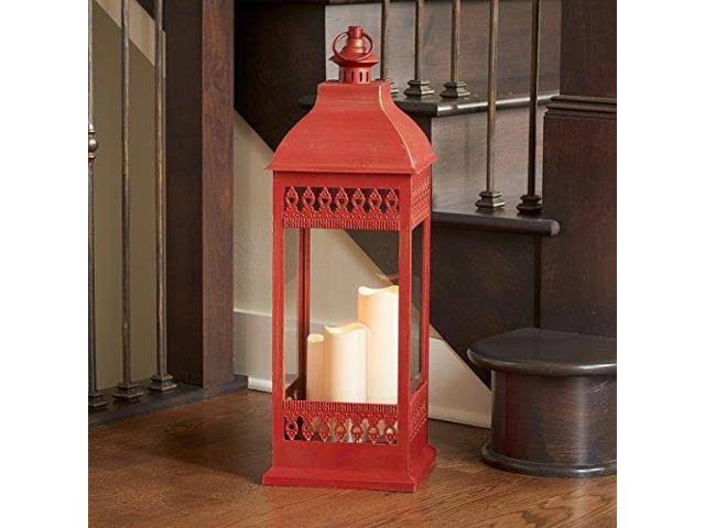 Red Triple LED Candle Lantern L824888
