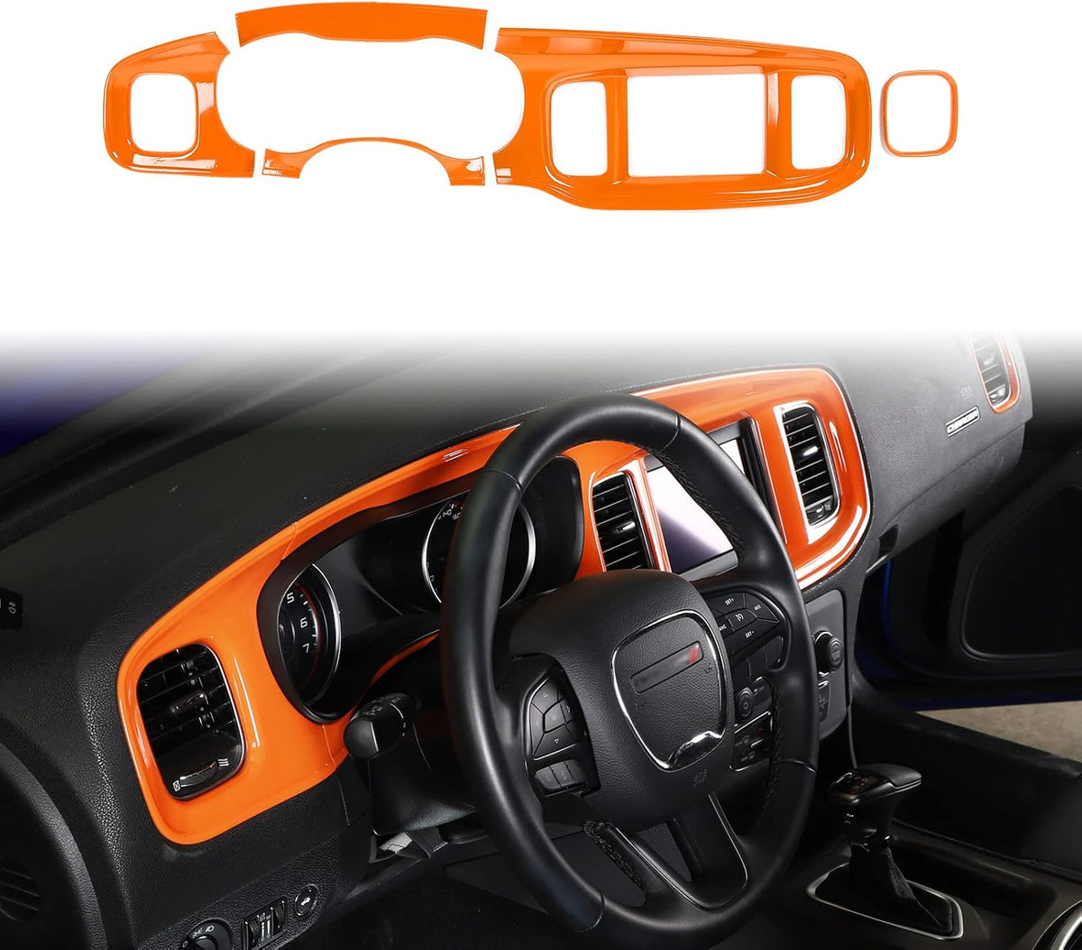 ABS Carbon Fiber 5pcs Dash Board Trim for Dodge Charger C702