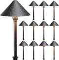 12-Pack Low Voltage LED Landscape Pathway Lights, 3W, IP65 Waterproof, Black Aluminum Housing, 3000K Warm White X47814
