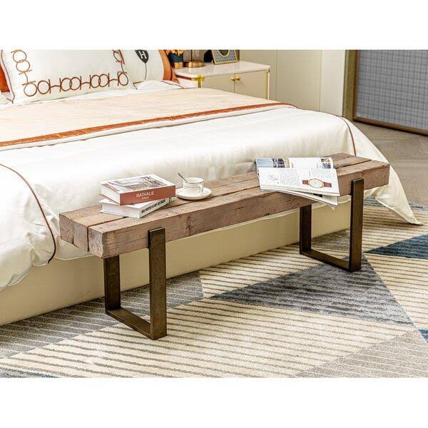 Antique Rustic Pine Farm Bench Y925
