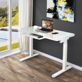 White Glass Standing Desk with Drawer I6269