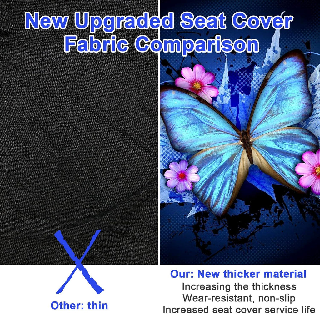 15 Pieces Butterfly Car Seat Covers Full Set with Steering Wheel Cover L62516