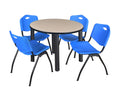 Round Breakroom Table with 4 Stack Chairs K82408